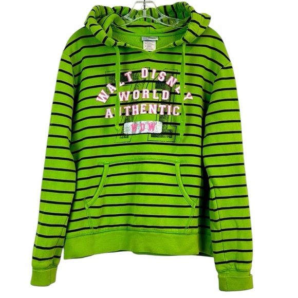 Disney WDW Green Stripe Hoodie Sweatshirt XL 🔥 - Picture 1 of 4